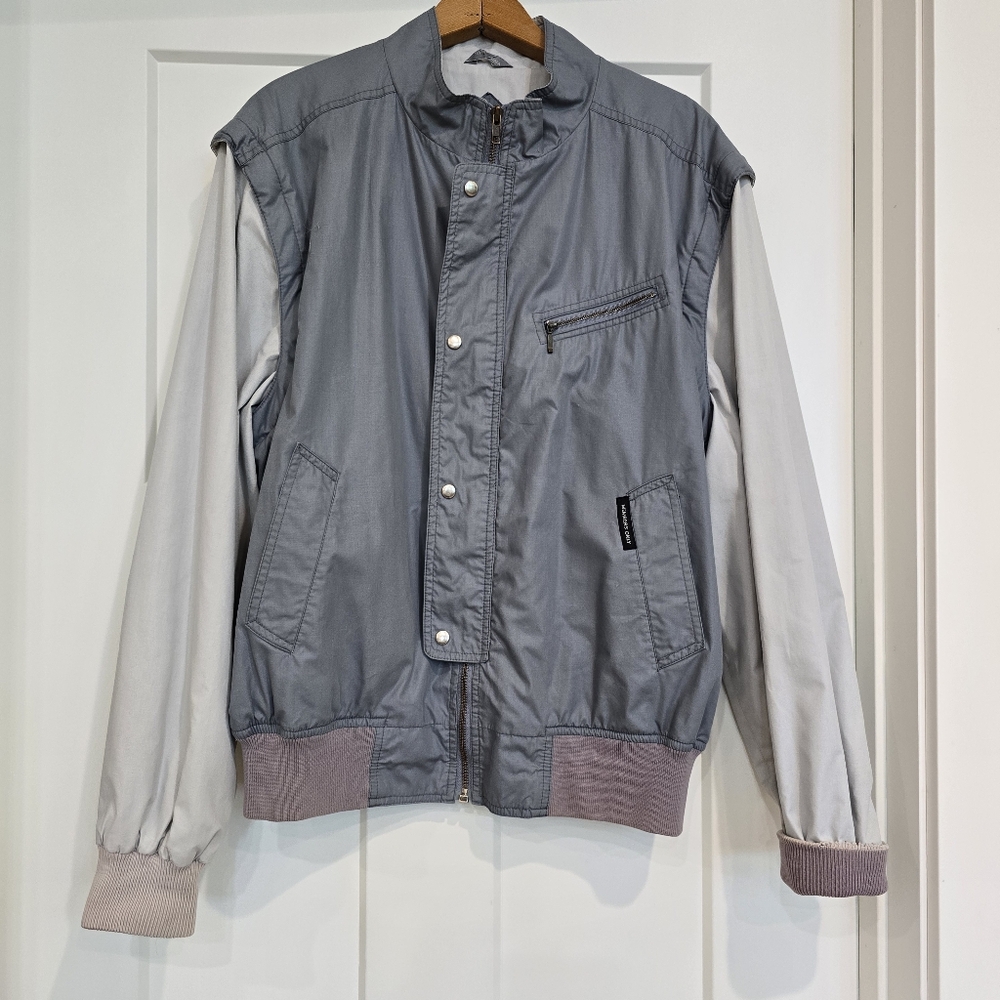 Vintage Members Only Europe Craft Mens 46 Vest Bomber Jacket Gray Travel Fashion